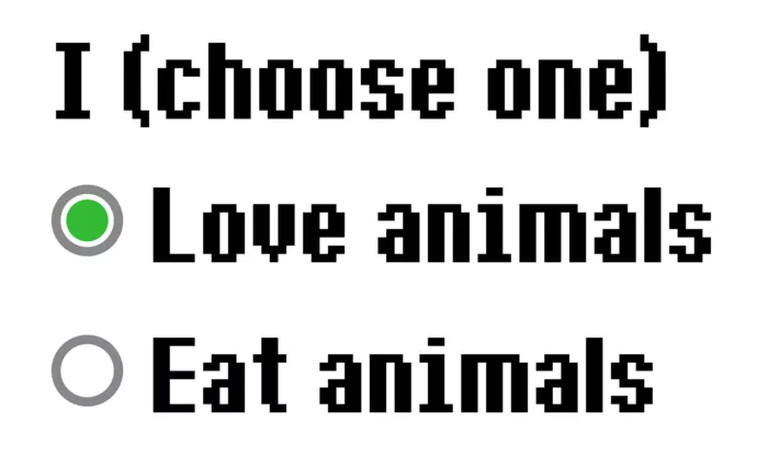 Vegan message sticker: Choose One - Love Animals
