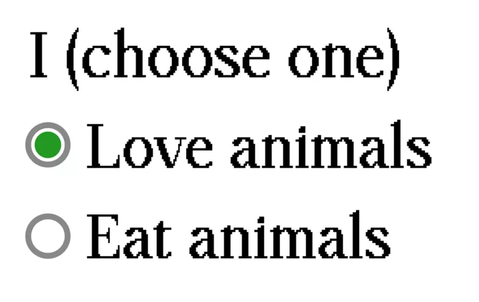 Vegan message sticker: Choose One - Love Animals