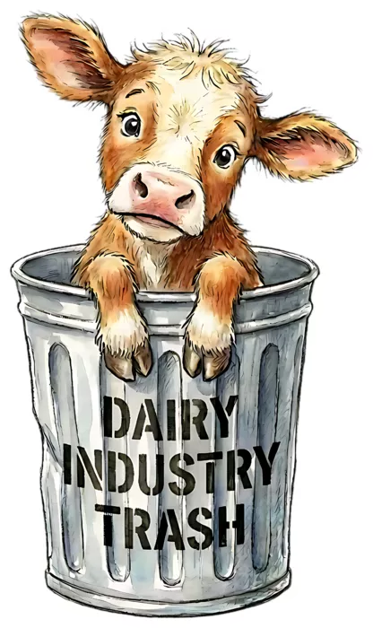 Vegan message sticker: Dairy Industry Trash