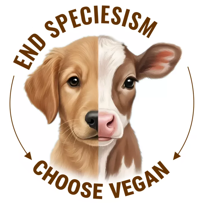 Vegan message sticker: End Speciesism - Choose Vegan