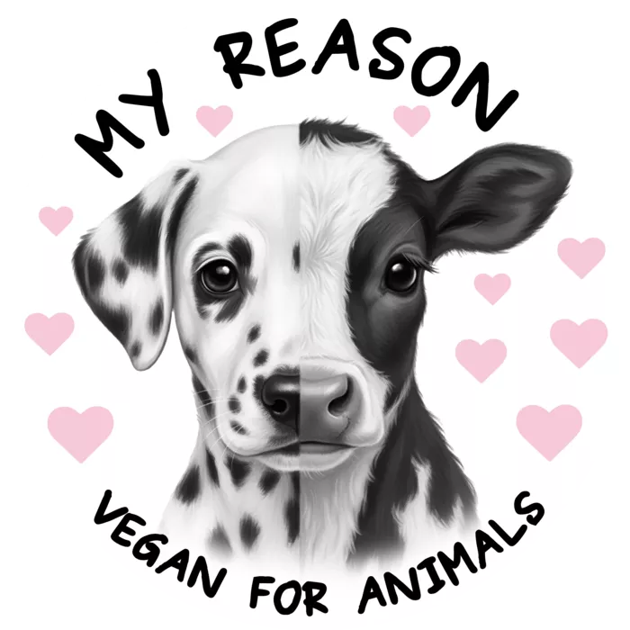 Vegan message sticker: My Reason - Vegan For Animals