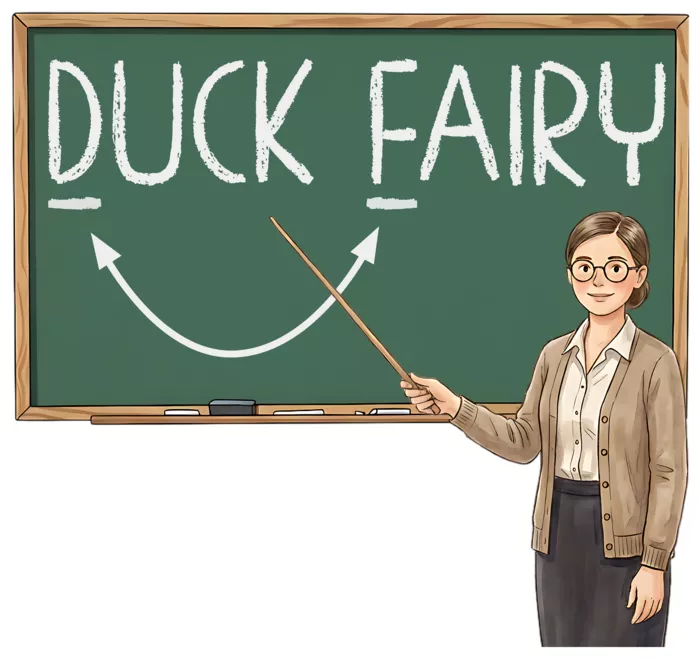 Vegan message sticker: Duck Fairy