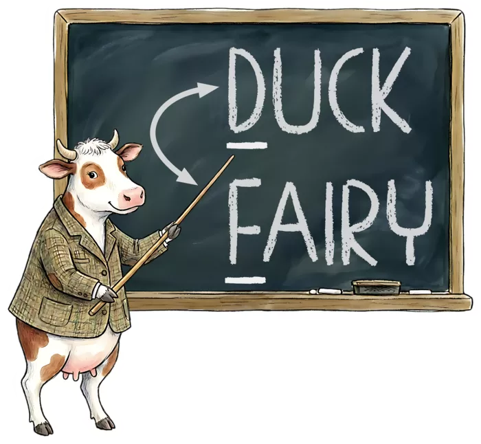 Vegan message sticker: Duck Fairy