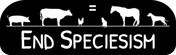 Vegan message sticker: End Speciesism