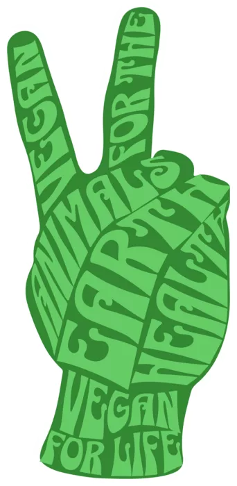 Vegan message sticker: Vegan For Animals, Earth, Health, Life