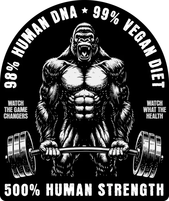 Vegan message sticker: Vegan Gorilla