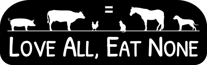 Vegan message sticker: Love All - Eat None