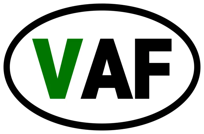 Vegan message sticker: Vegan Af Oval