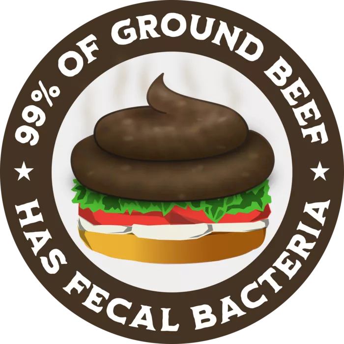 Vegan message sticker: Poo Burger