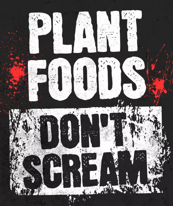 Vegan message sticker: Plant Foods Don't Scream