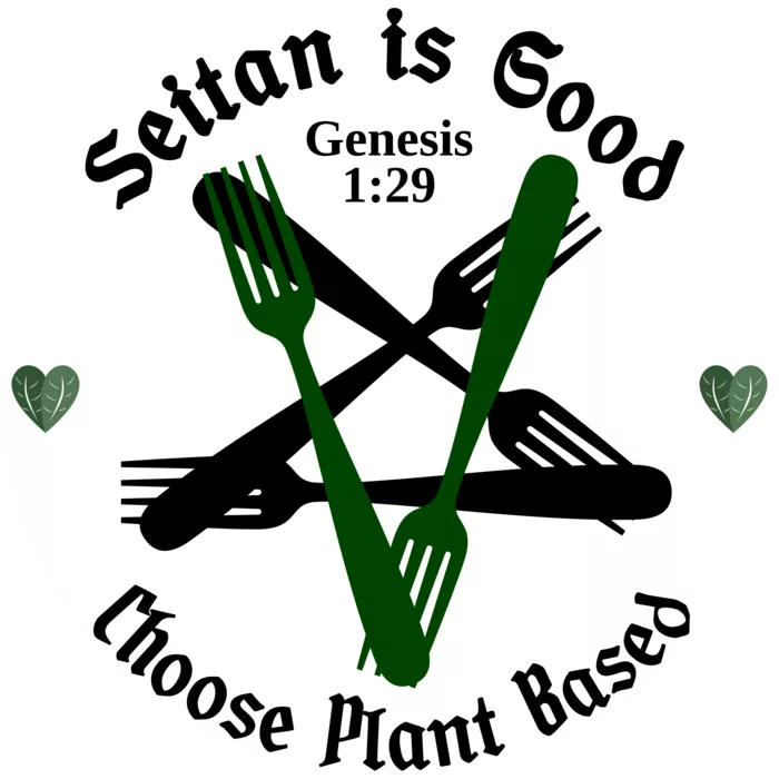 Vegan message sticker: Seitan Is Good - Choose Plant Based
