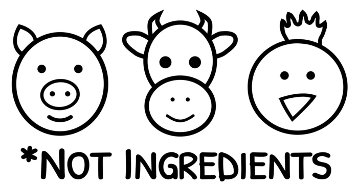 Vegan message sticker: Not Ingredients
