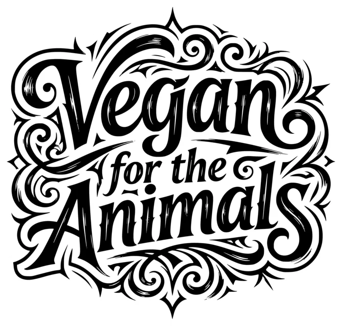 Vegan message sticker: Vegan For The Animals