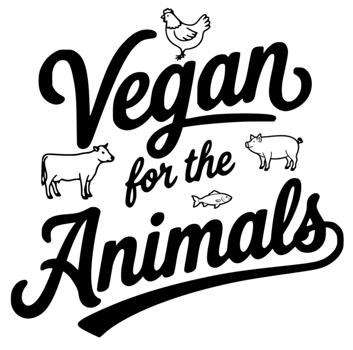 Vegan message sticker: Vegan For The Animals
