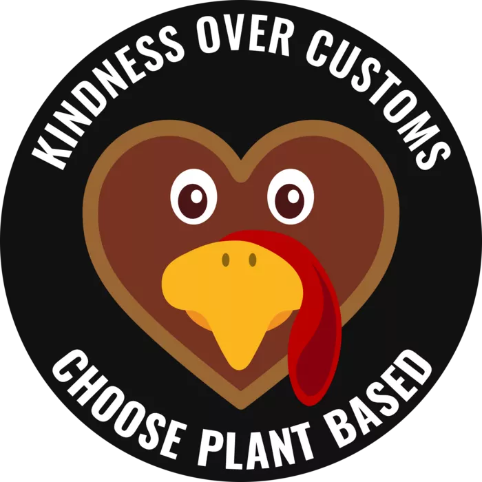 Vegan message sticker: Kindness Over Customs