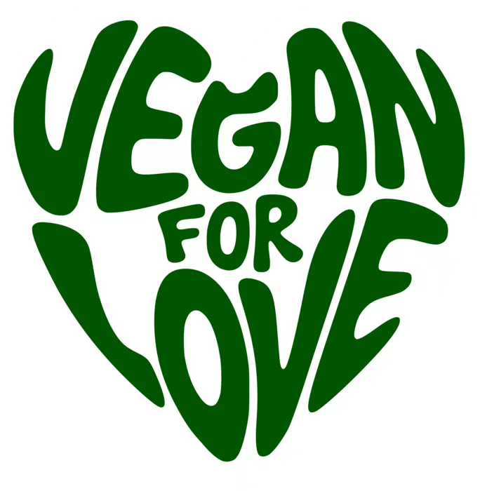 Vegan message sticker: Vegan For Love