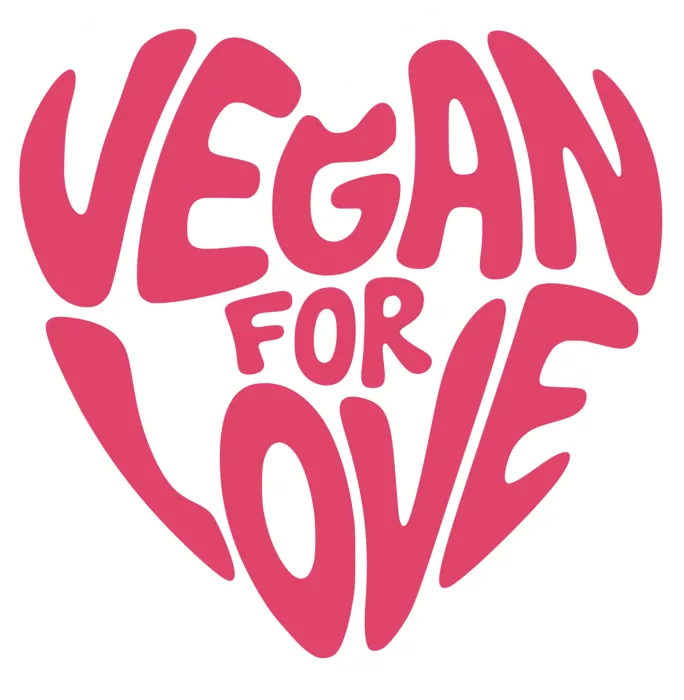 Vegan message sticker: Vegan For Love