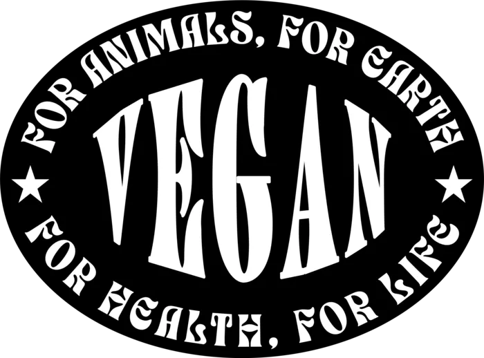 Vegan message sticker: Vegan For Animals, Earth, Health, Life